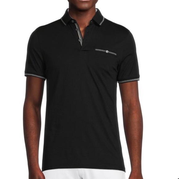 Ted Baker Tortilla Tipped Polo - Black - Picture 1 of 4